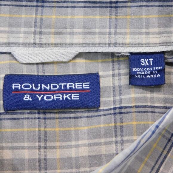 Roundtree & Yorke Cotton Long Sleeve Button Shirt Mens 3XT - Picture 2 of 4